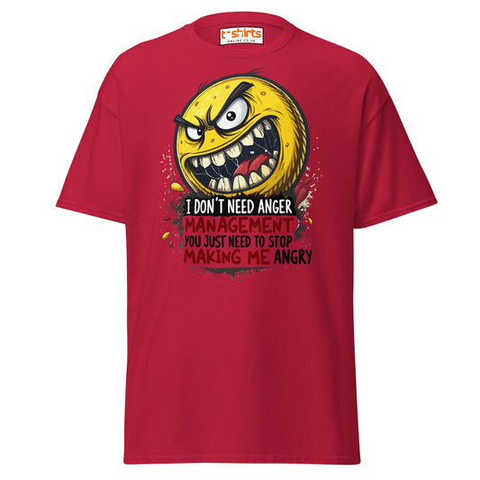 Funny Anger Management T-Shirt | Cartoon Rage Face Tee - Cardinal - T-Shirts Online