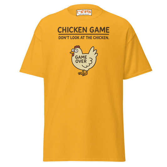 Funny Chicken Game T-Shirt – Game Over Humor Tee - Gold - T-Shirts Online