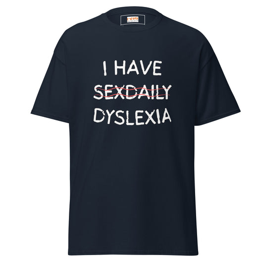 Funny Dyslexia Tee | Humorous T-Shirt - Navy - T-Shirts Online