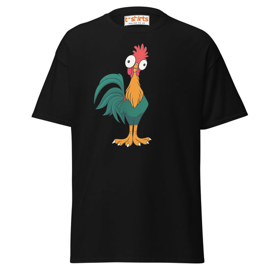 Funny Rooster T-Shirt – Crazy Chicken Cartoon Tee - Black - T-Shirts Online