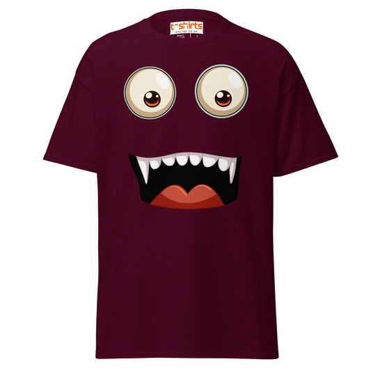 Funny Vampire Face T-Shirt - Maroon - T-Shirts Online