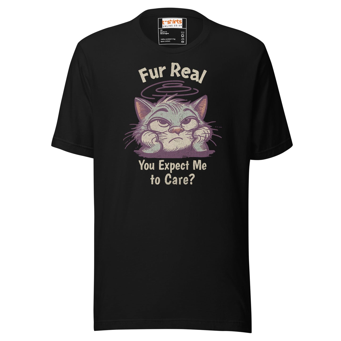 Fur Real T-Shirt | Expect me to Care Tee - Black - T-Shirts Online