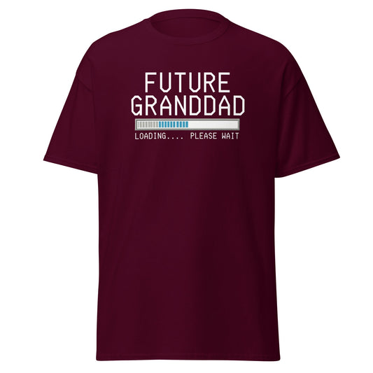 Future Granddad Loading T-Shirt | Funny Pregnancy Reveal Tee - Maroon - T-Shirts Online