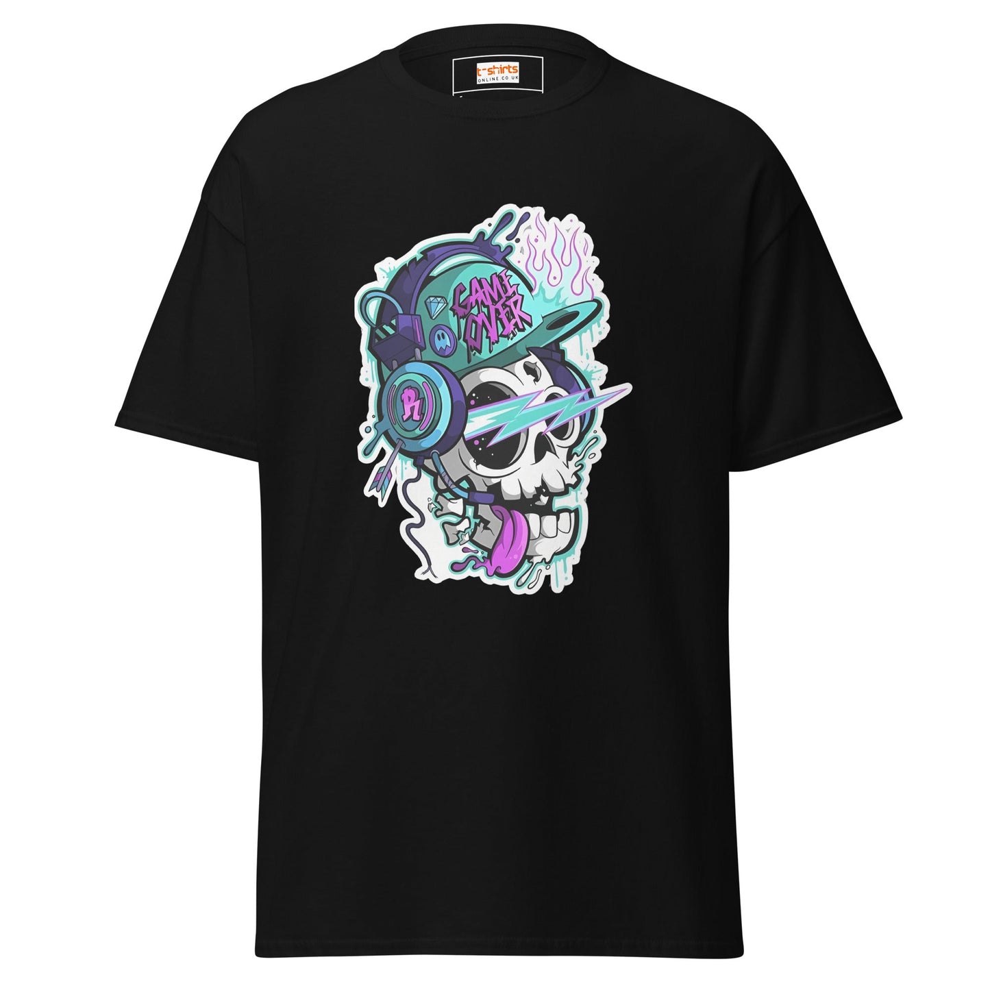 Game Over Skull | Funky T-Shirt - Black - T-Shirts Online