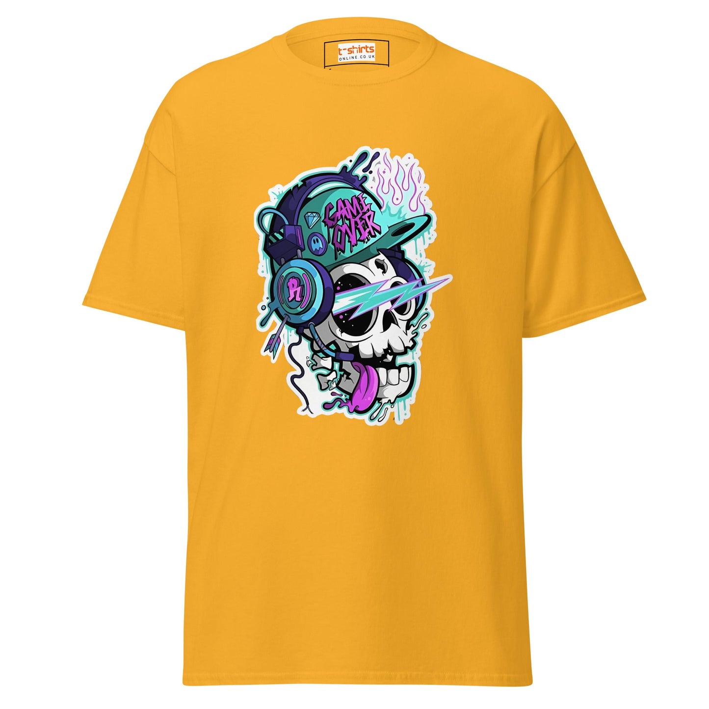 Game Over Skull | Funky T-Shirt - Gold - T-Shirts Online