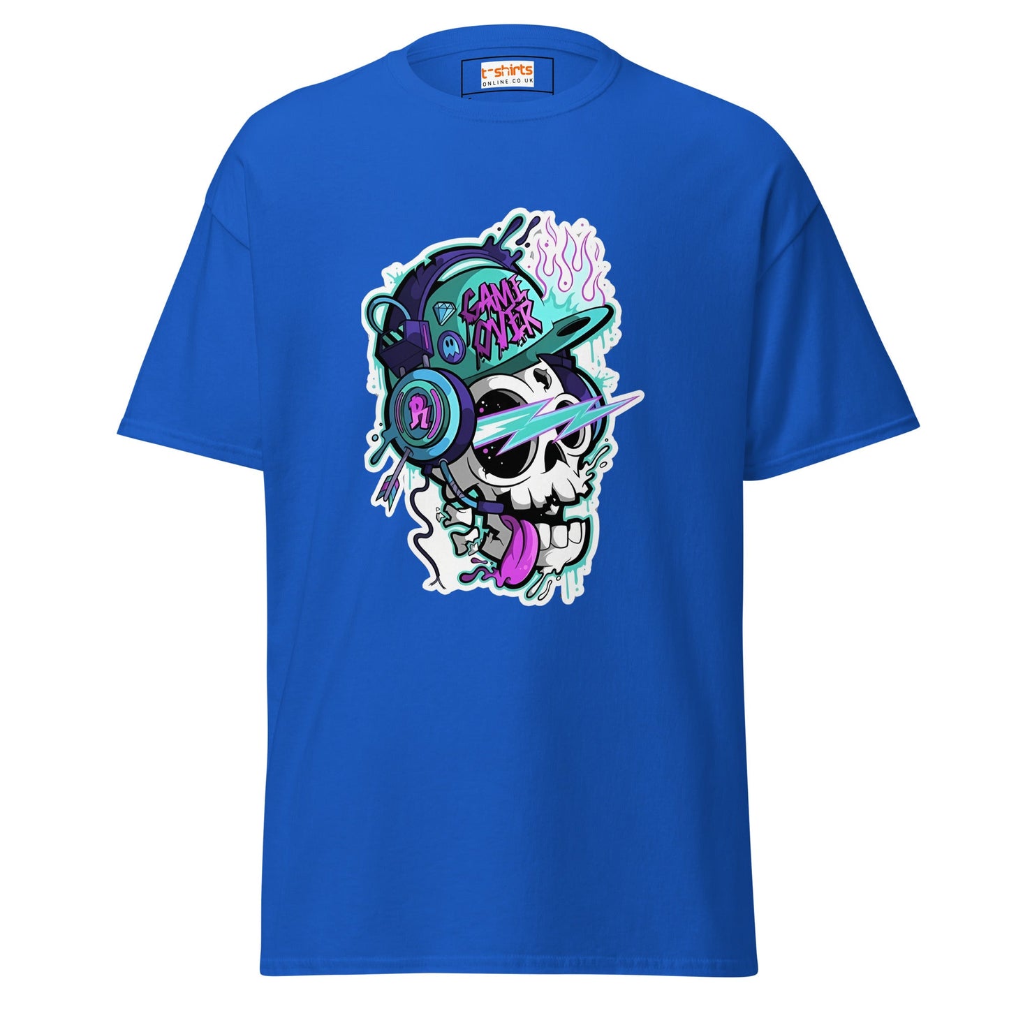 Game Over Skull | Funky T-Shirt - Royal - T-Shirts Online