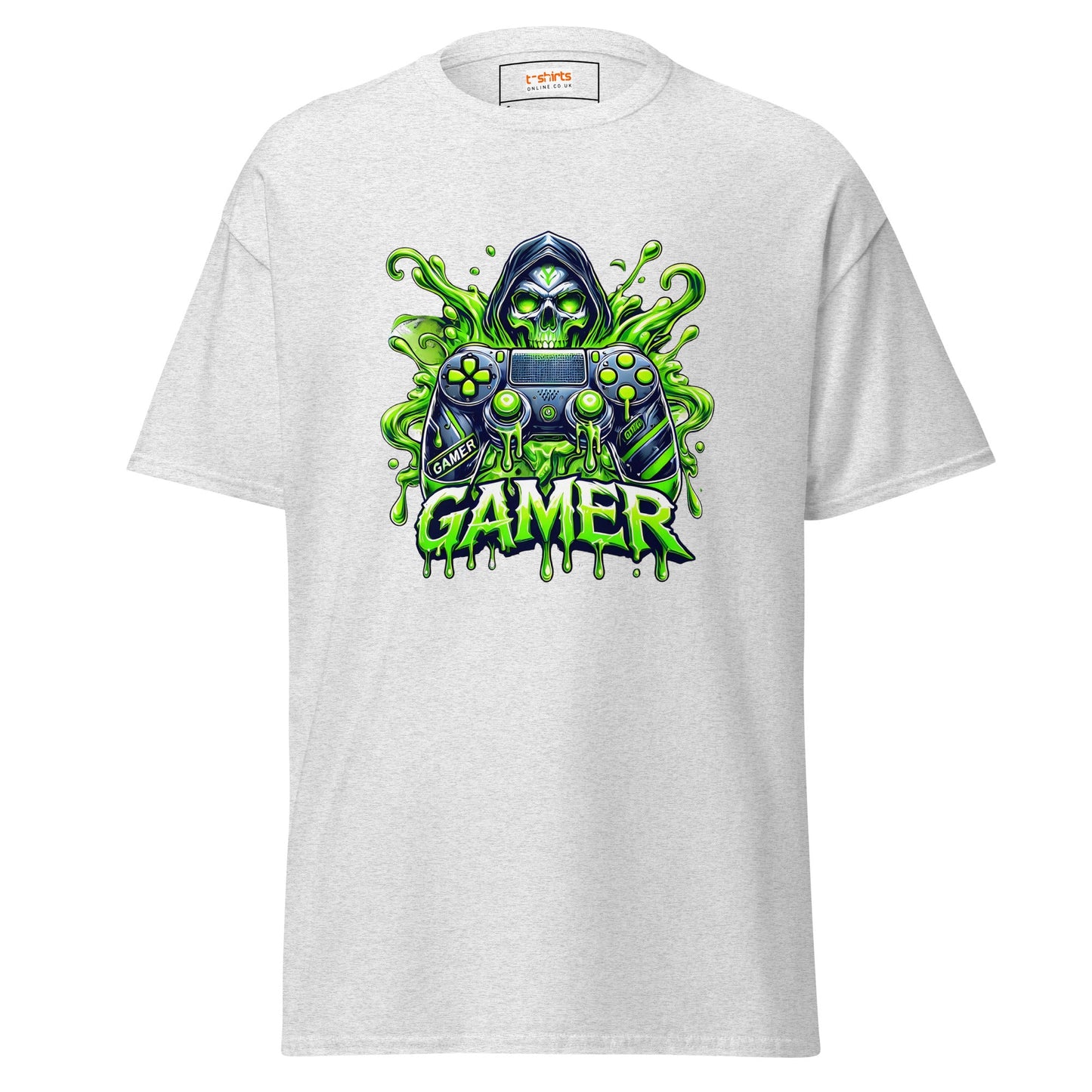 Gamer Skull | Gamer T-Shirt - Ash - T-Shirts Online