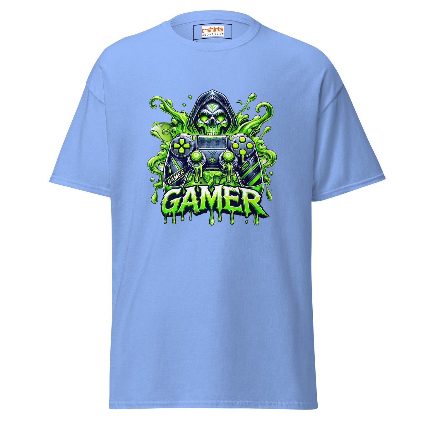 Gamer Skull | Gamer T-Shirt - Carolina Blue - T-Shirts Online