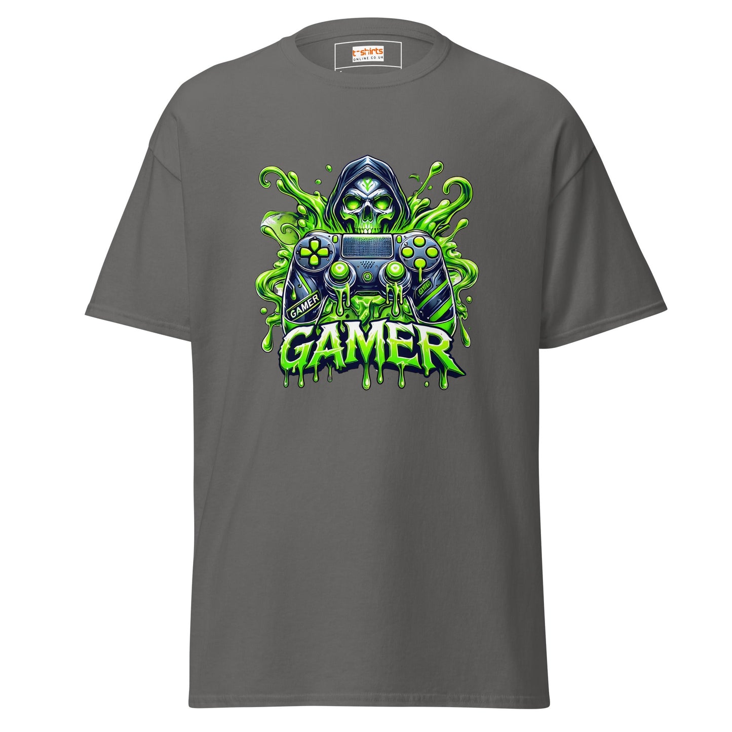 Gamer Skull | Gamer T-Shirt - Charcoal - T-Shirts Online