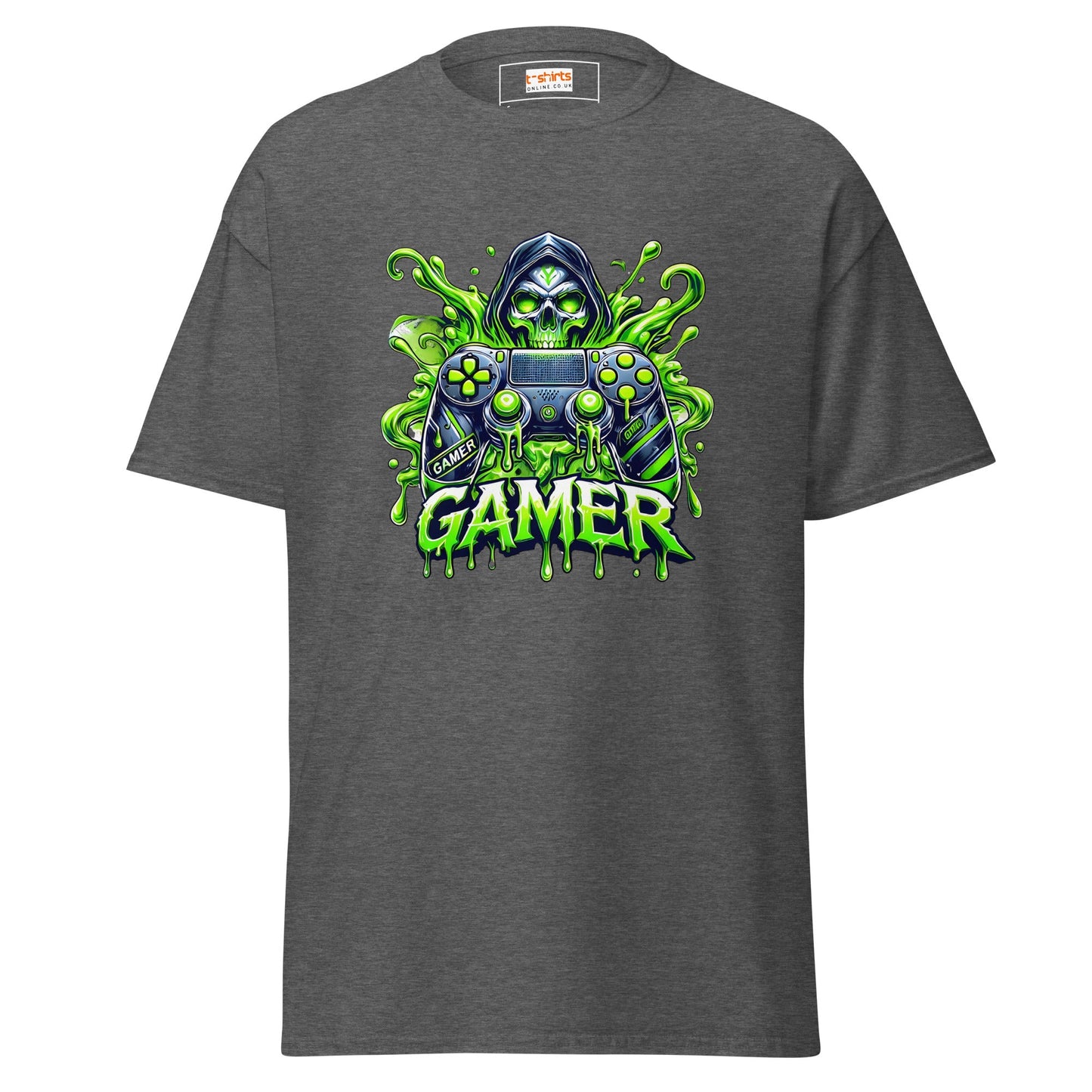 Gamer Skull | Gamer T-Shirt - Dark Heather - T-Shirts Online