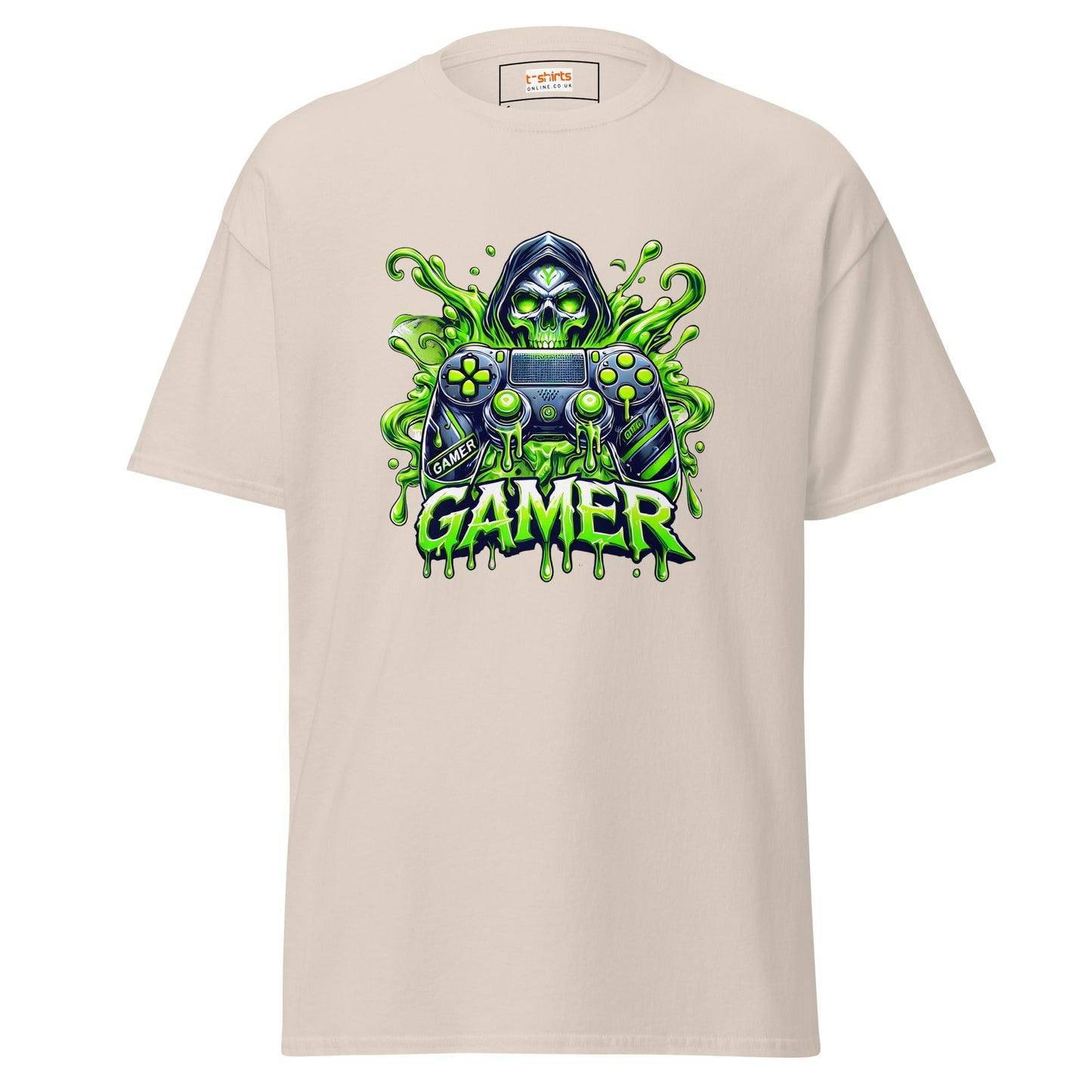 Gamer Skull | Gamer T-Shirt - Natural - T-Shirts Online