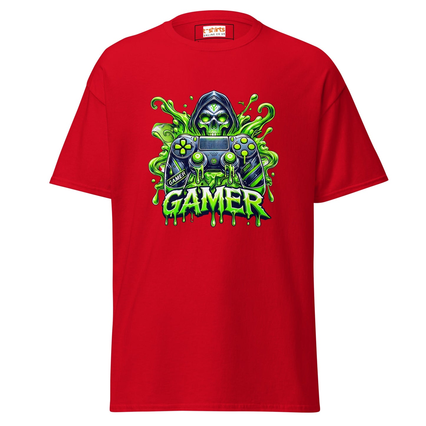 Gamer Skull | Gamer T-Shirt - Red - T-Shirts Online