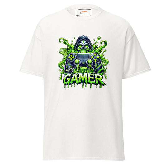 Gamer Skull | Gamer T-Shirt - White - T-Shirts Online