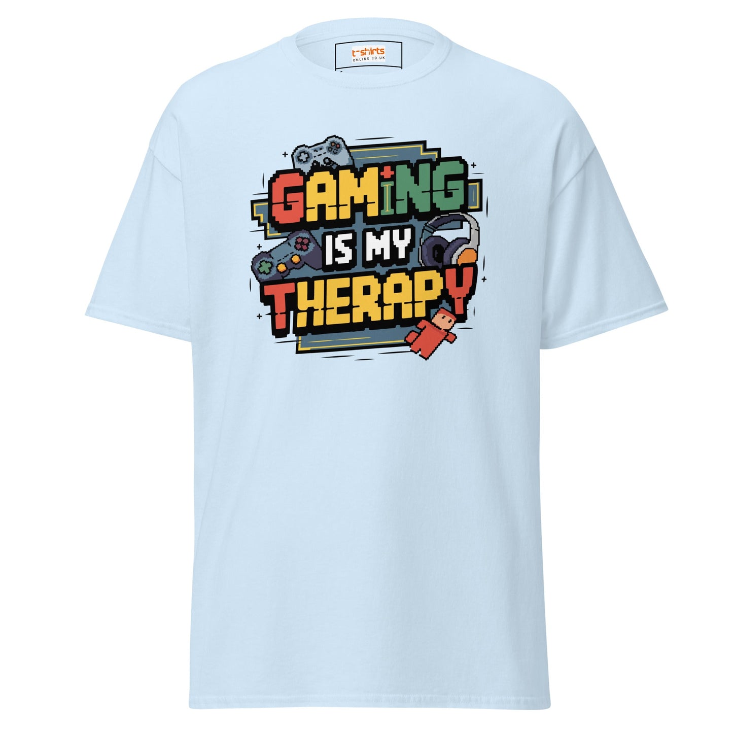 Gaming Therapy | Gaming T-Shirt - Light Blue - T-Shirts Online