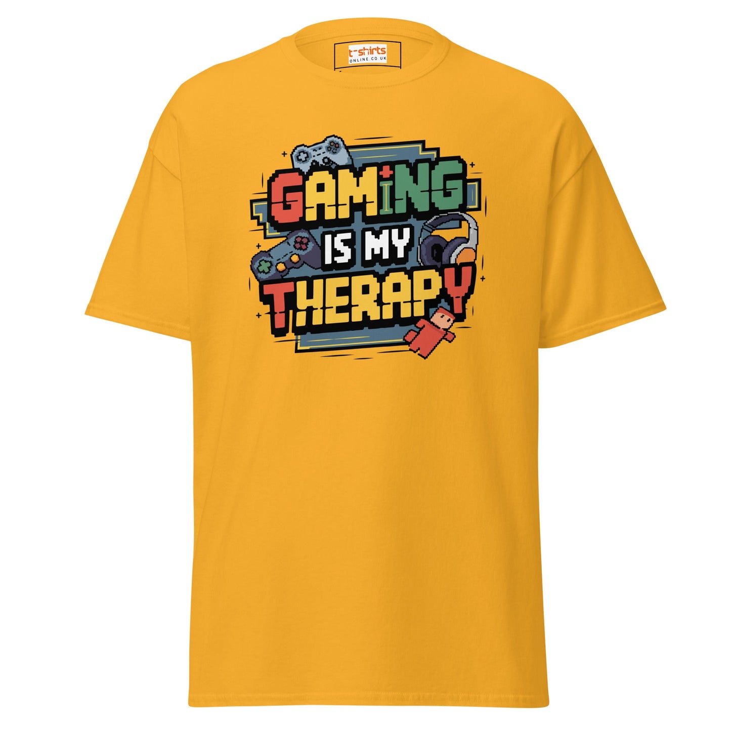 Gaming Therapy | Gaming T-Shirt - Gold - T-Shirts Online