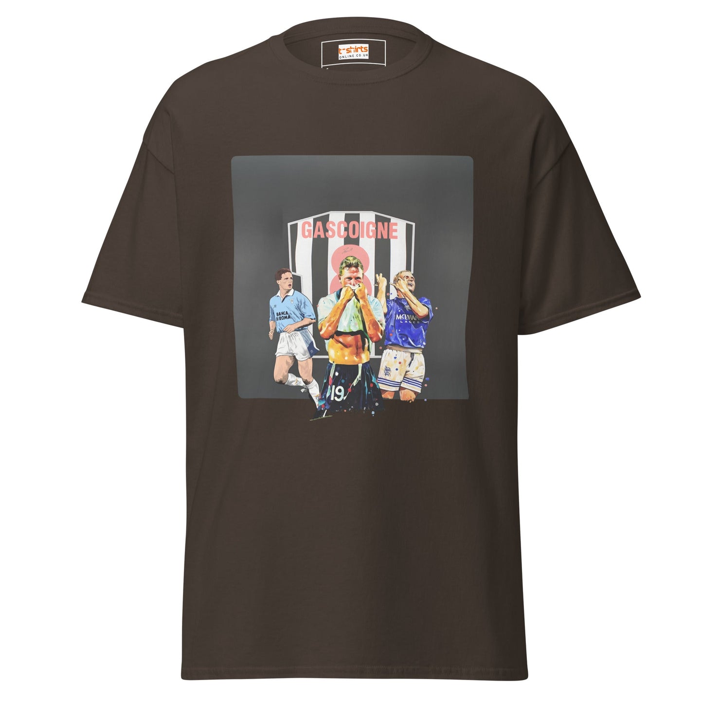Gazza! | Football Icon T-Shirt - Dark Chocolate - T-Shirts Online