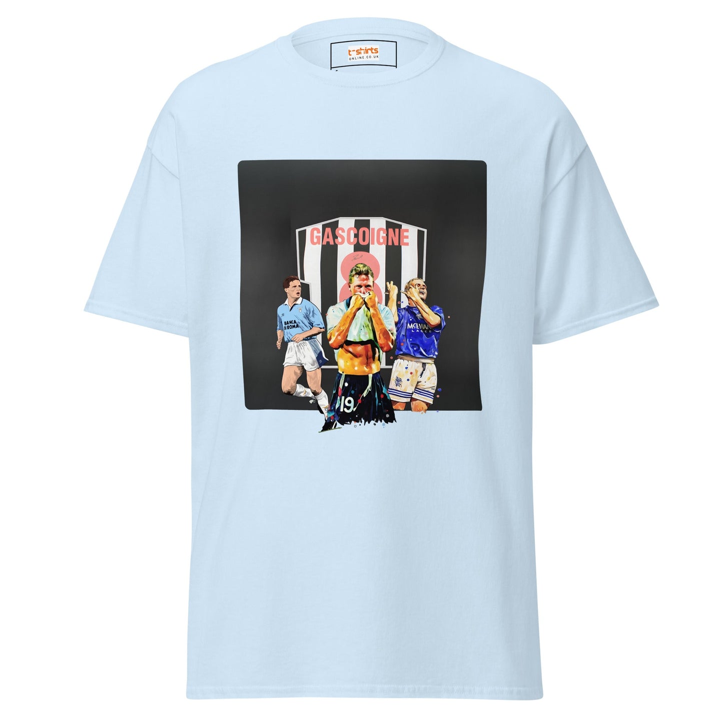 Gazza! | Football Icon T-Shirt - Light Blue - T-Shirts Online
