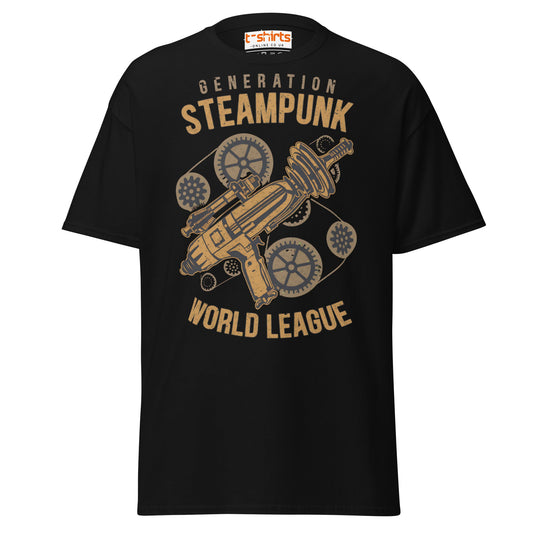 Generation Steampunk T-Shirt | Retro Gearhead Tee - Black - T-Shirts Online