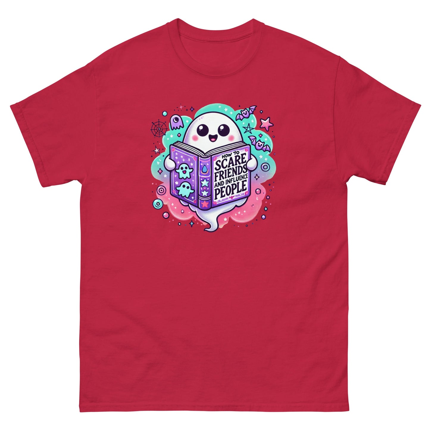 Ghost Book Halloween | Halloween T-Shirt - Cardinal - T-Shirts Online
