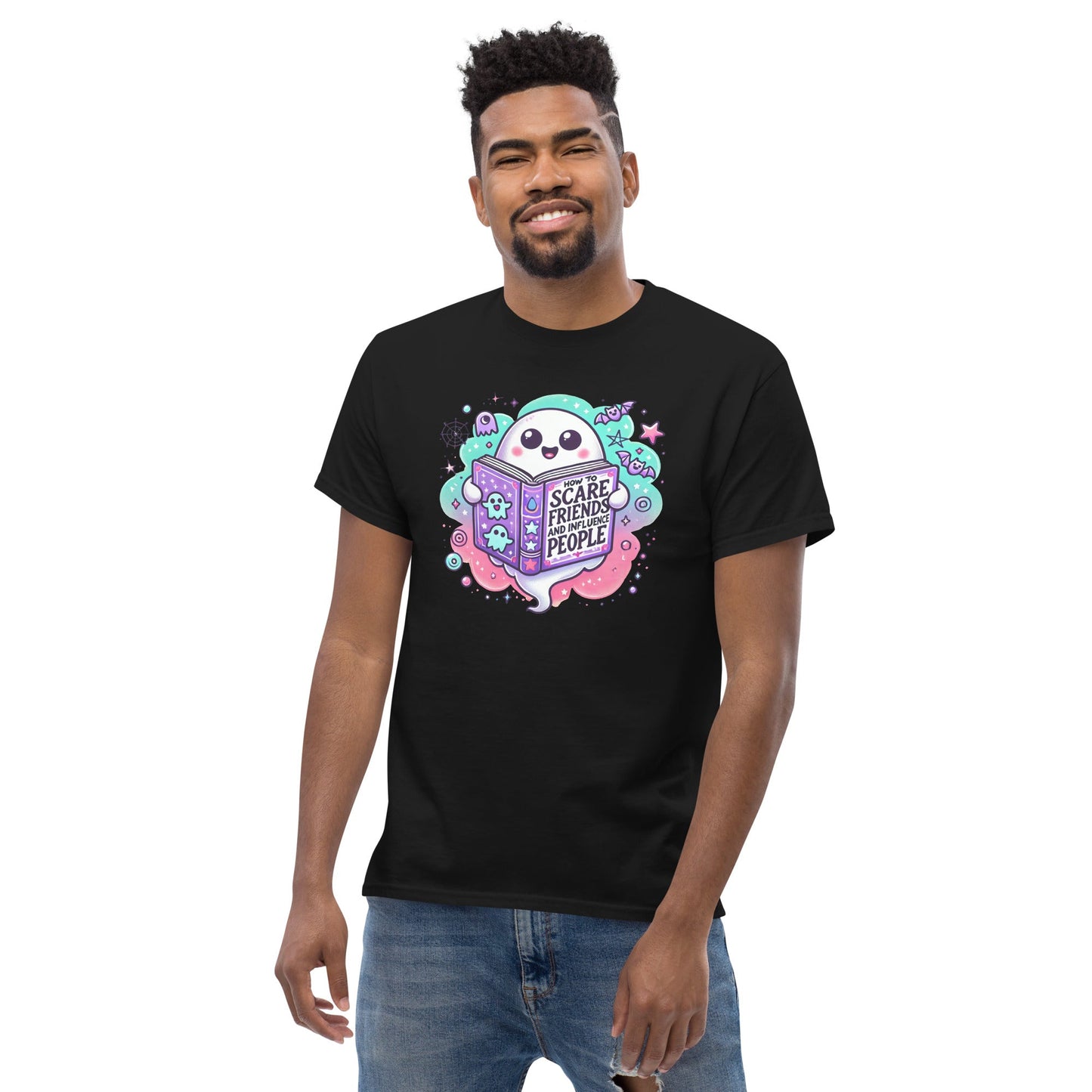 Ghost Book Halloween | Halloween T-Shirt - Black - T-Shirts Online