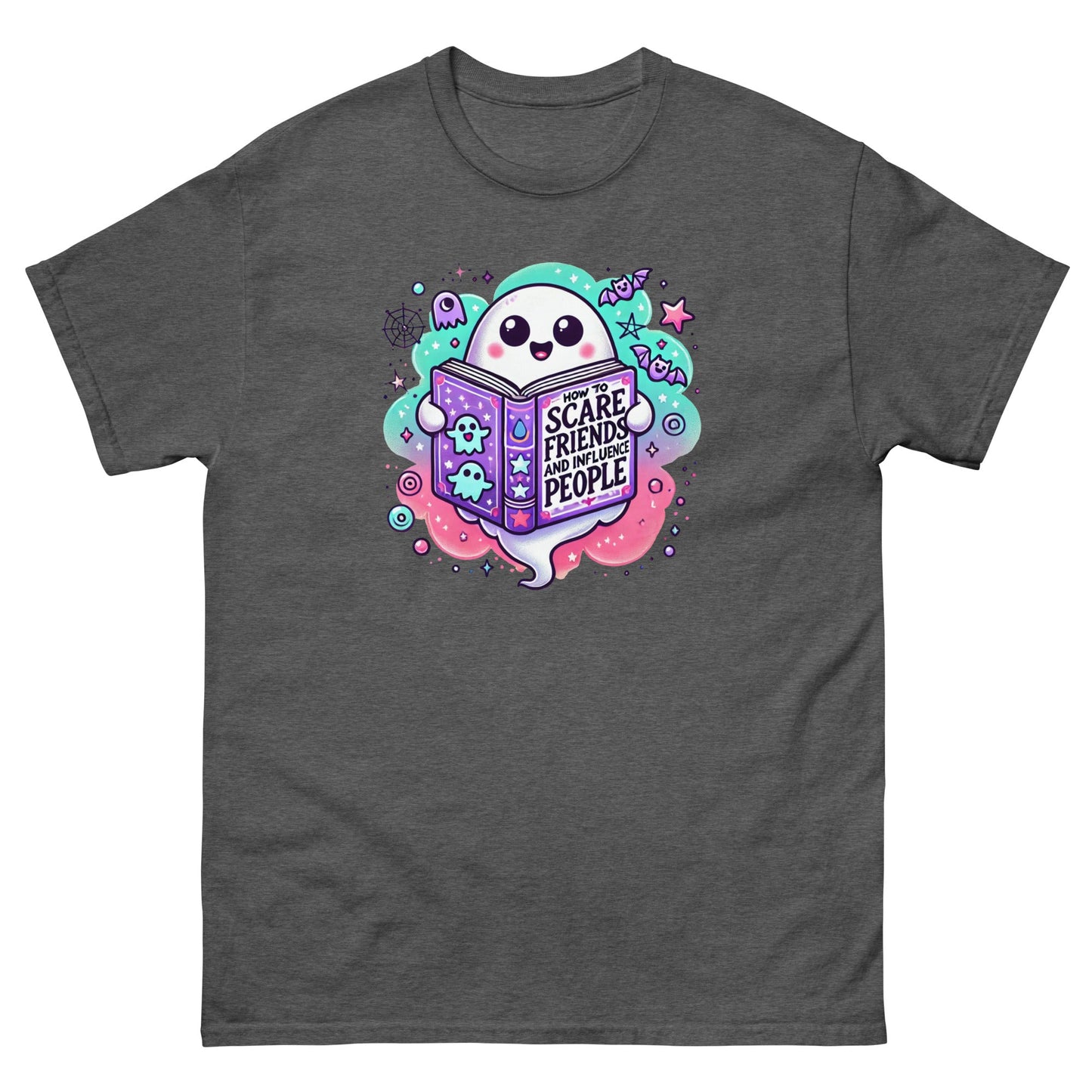 Ghost Book Halloween | Halloween T-Shirt - Dark Heather - T-Shirts Online