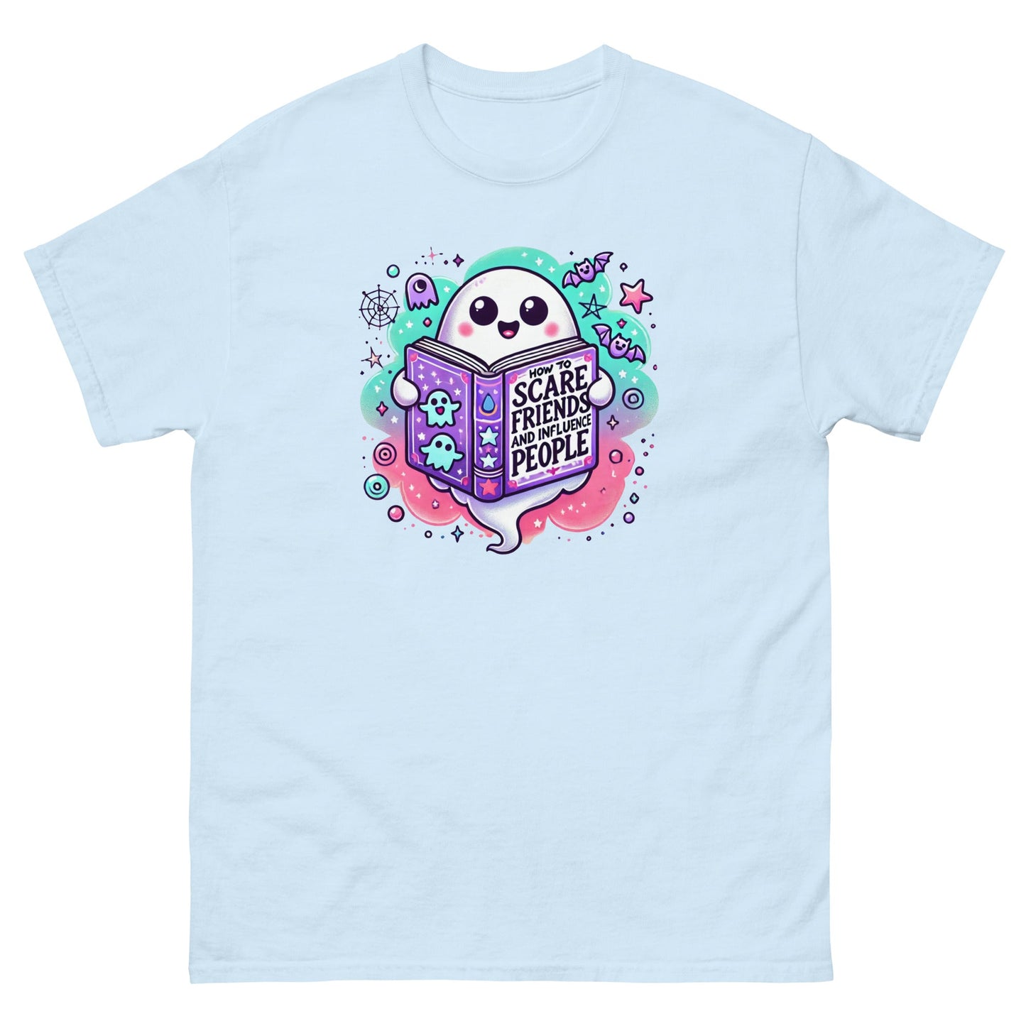 Ghost Book Halloween | Halloween T-Shirt - Light Blue - T-Shirts Online
