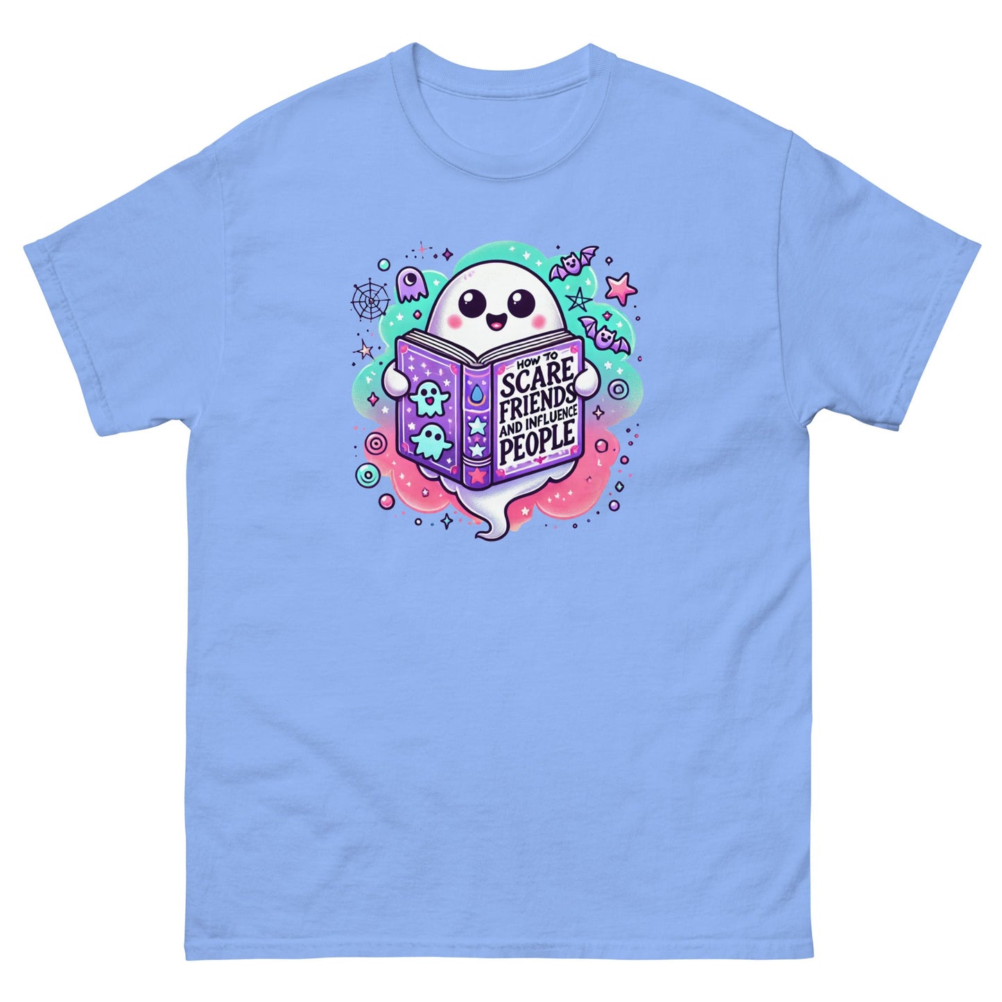 Ghost Book Halloween | Halloween T-Shirt - Carolina Blue - T-Shirts Online
