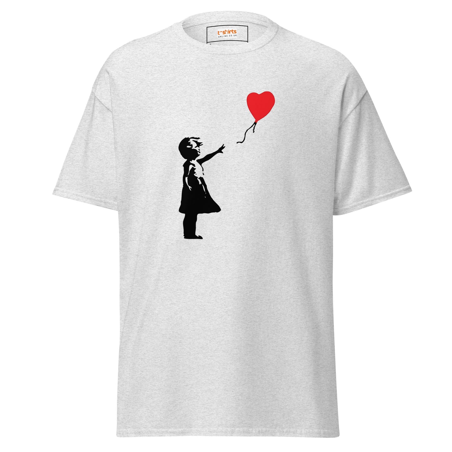 Girl with Balloon | Banksy Inspired T-Shirt - Ash - T-Shirts Online