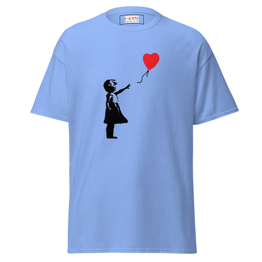 Girl with Balloon | Banksy Inspired T-Shirt - Carolina Blue - T-Shirts Online