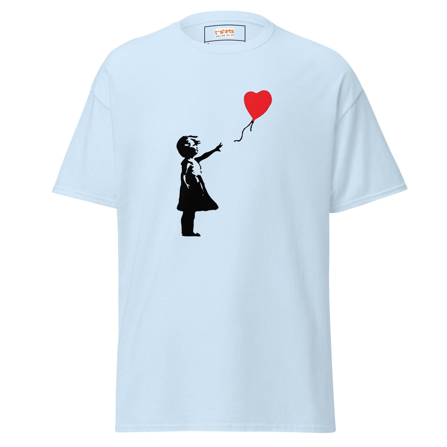 Girl with Balloon | Banksy Inspired T-Shirt - Light Blue - T-Shirts Online