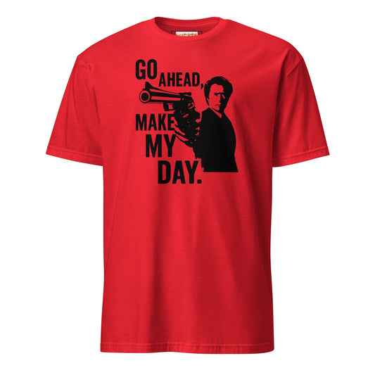 Go Ahead Make My Day T-Shirt - Red - T-Shirts Online