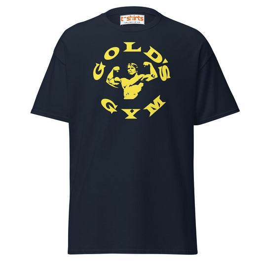 Gold’s Gym T-Shirt | Classic Bodybuilder Fitness Tee - Navy - T-Shirts Online