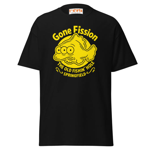 Gone Fission T-Shirt – Three - Eyed Fish Parody Tee - Black - T-Shirts Online
