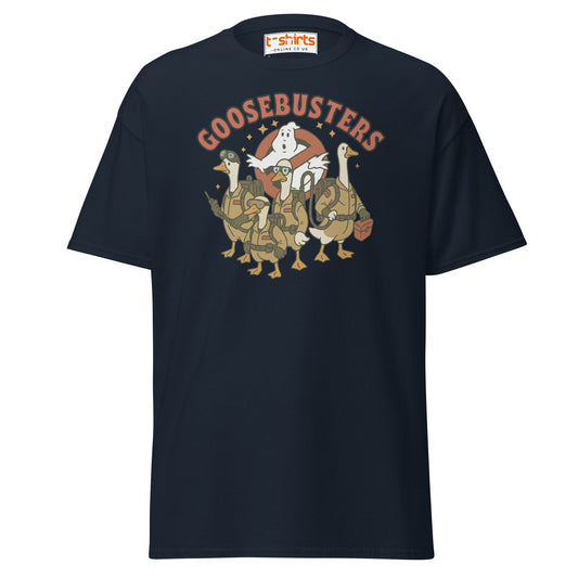 Goosebusters T-Shirt | Funny Goose Parody Tee - Navy - T-Shirts Online