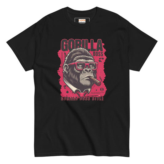 Gorilla Boss T-Shirt | Graphic Tee - Black - T-Shirts Online