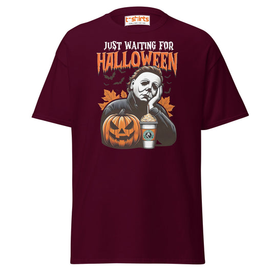 Halloween Michael Myers Coffee T-Shirt - Maroon - T-Shirts Online
