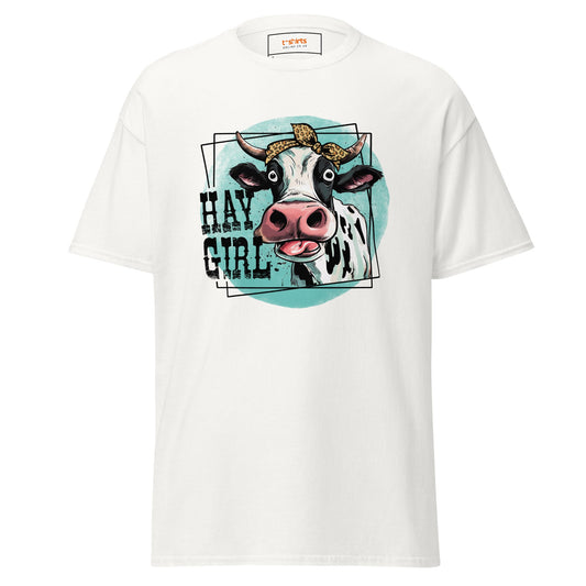 Hay Girl | Farmer T-Shirt - White - T-Shirts Online