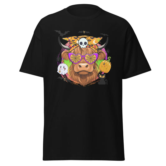 Highland Halloween | Halloween Cow T-Shirt - Black - T-Shirts Online