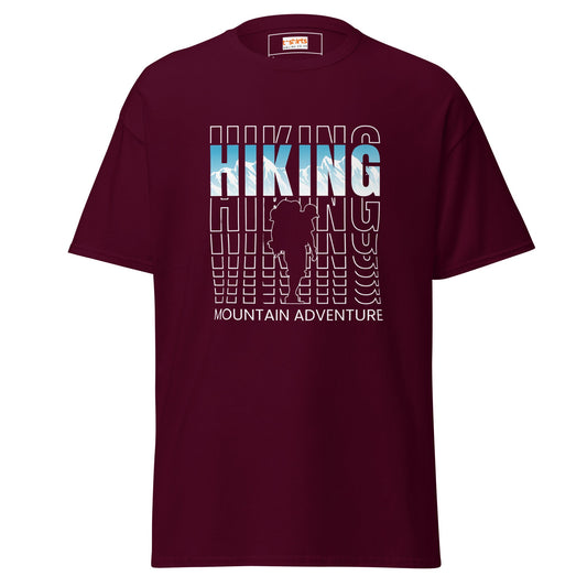 Hiking Mountain Adventure | Discovery T-Shirt - Maroon - T-Shirts Online