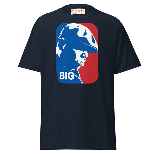Hip Hop Legend BIG Silhouette T-Shirt | Streetwear Tee - Navy - T-Shirts Online