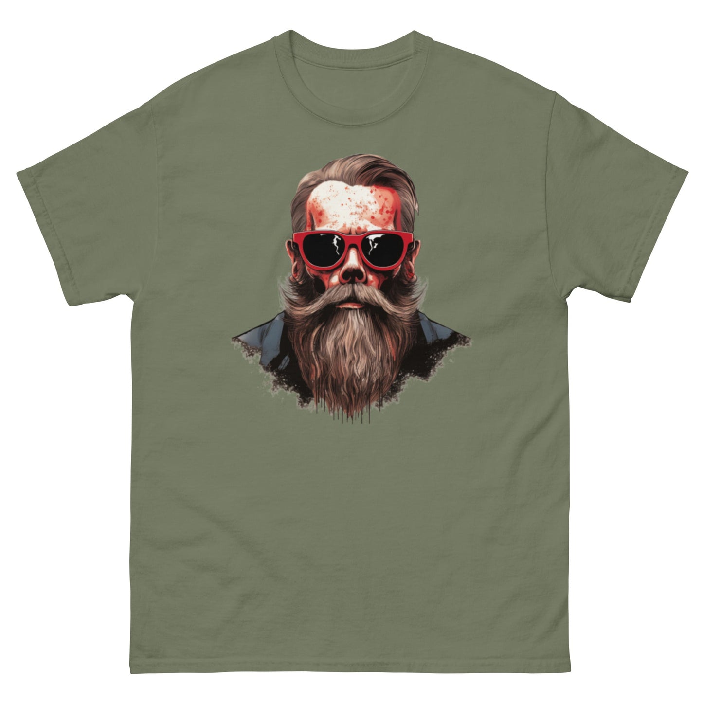 Hipster Skull | Men's T-Shirt - Military Green - T-Shirts Online
