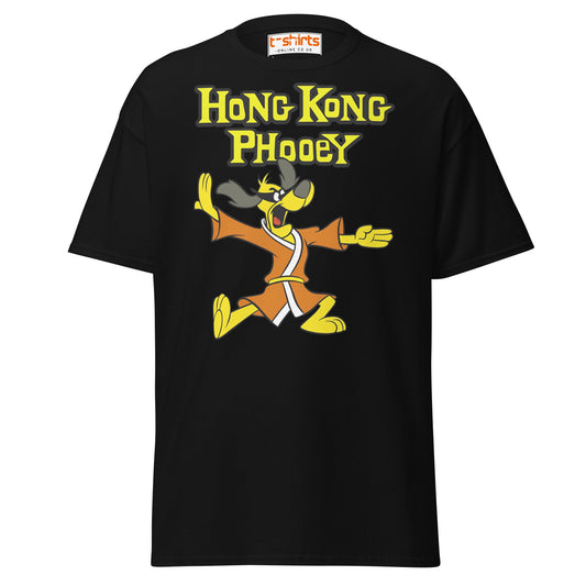 Hong Kong Phooey T-Shirt – Retro Martial Arts Dog Tee - Black - T-Shirts Online