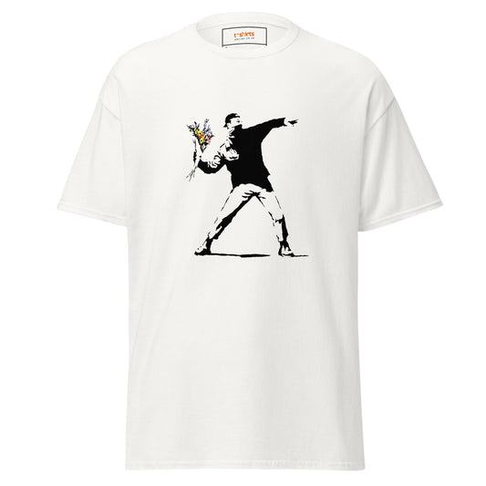 Hooligan | Banksy Inspired T-Shirt - White - T-Shirts Online