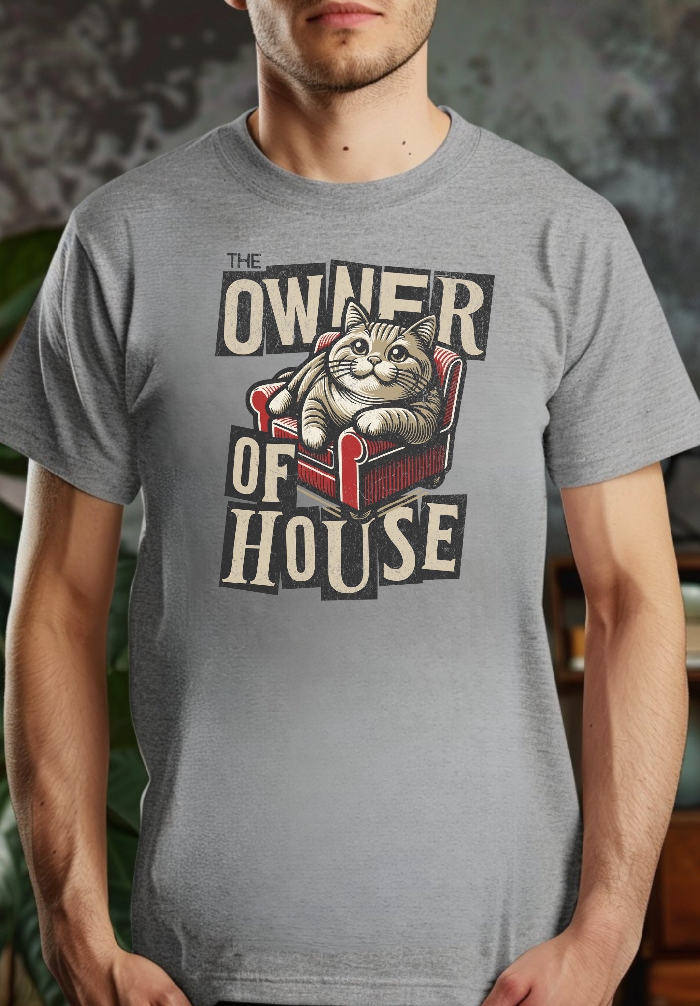 House Owner T-Shirt | Funny Slogan Cat T-Shirt - Black - T-Shirts Online