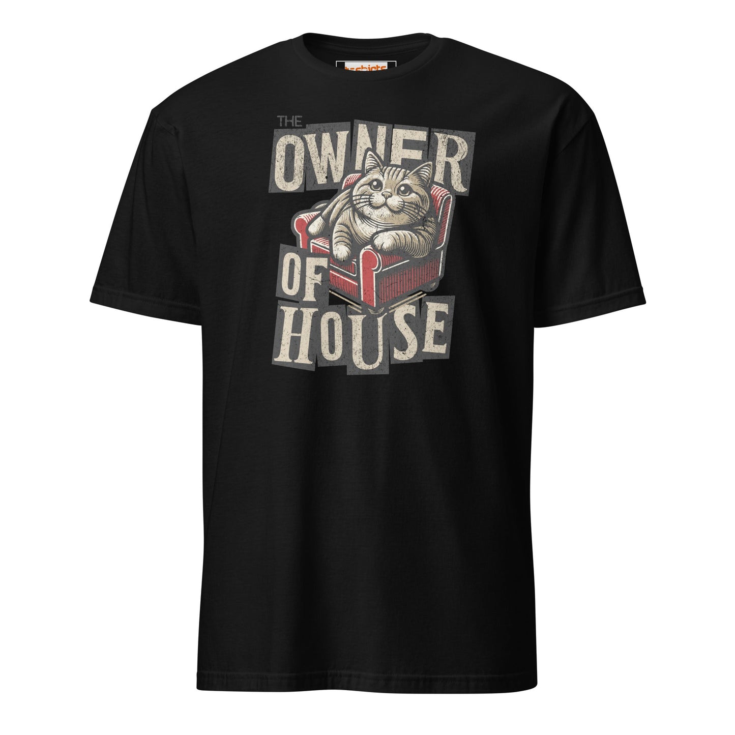 House Owner T-Shirt | Funny Slogan Cat T-Shirt - Black - T-Shirts Online