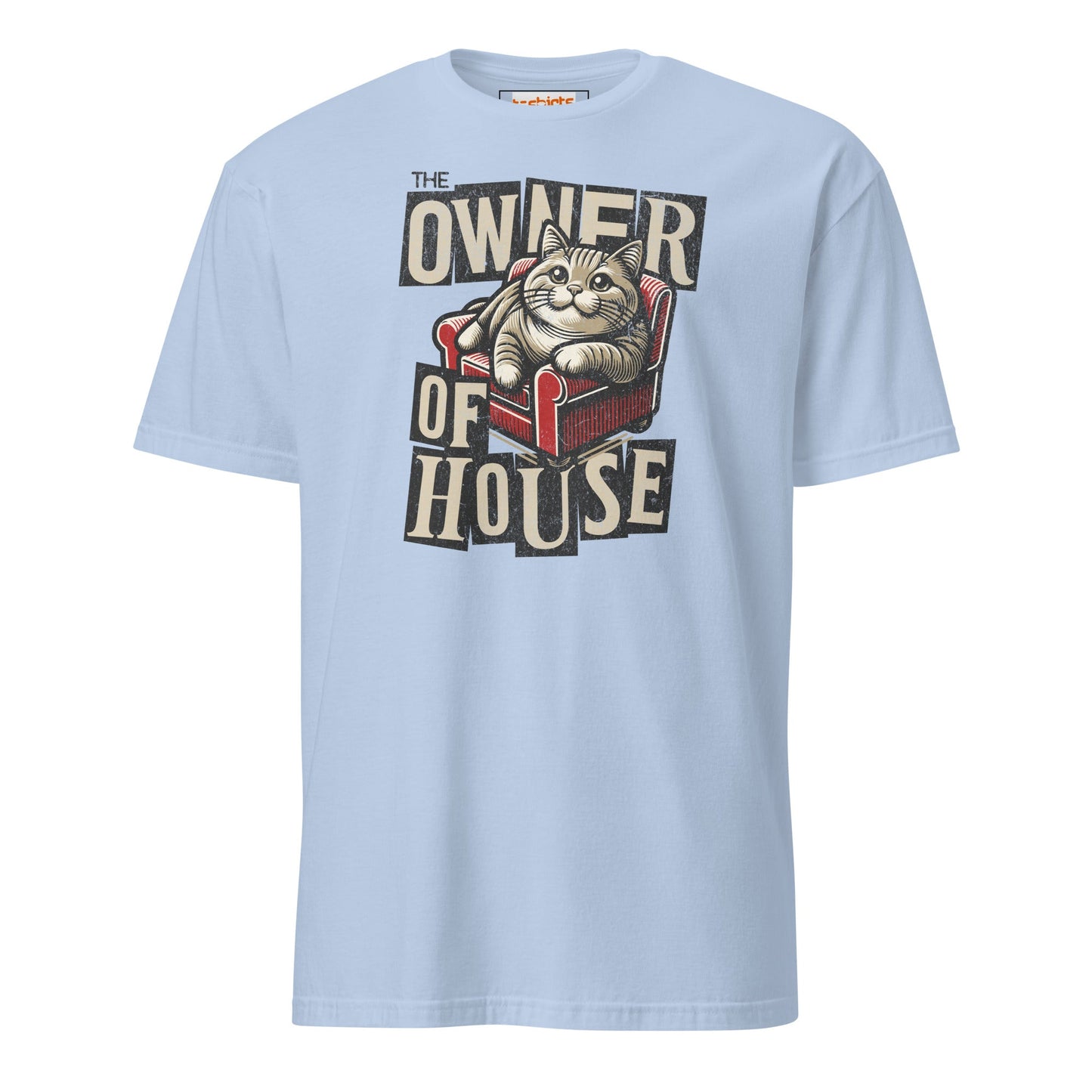 House Owner T-Shirt | Funny Slogan Cat T-Shirt - Light Blue - T-Shirts Online