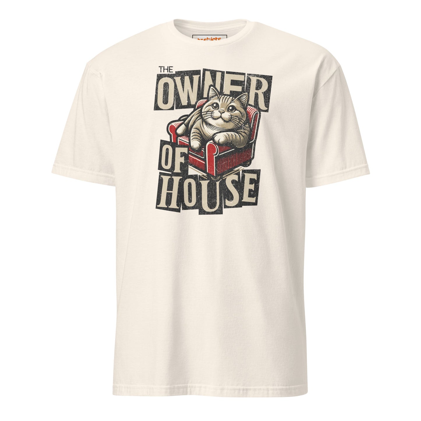 House Owner T-Shirt | Funny Slogan Cat T-Shirt - Natural - T-Shirts Online
