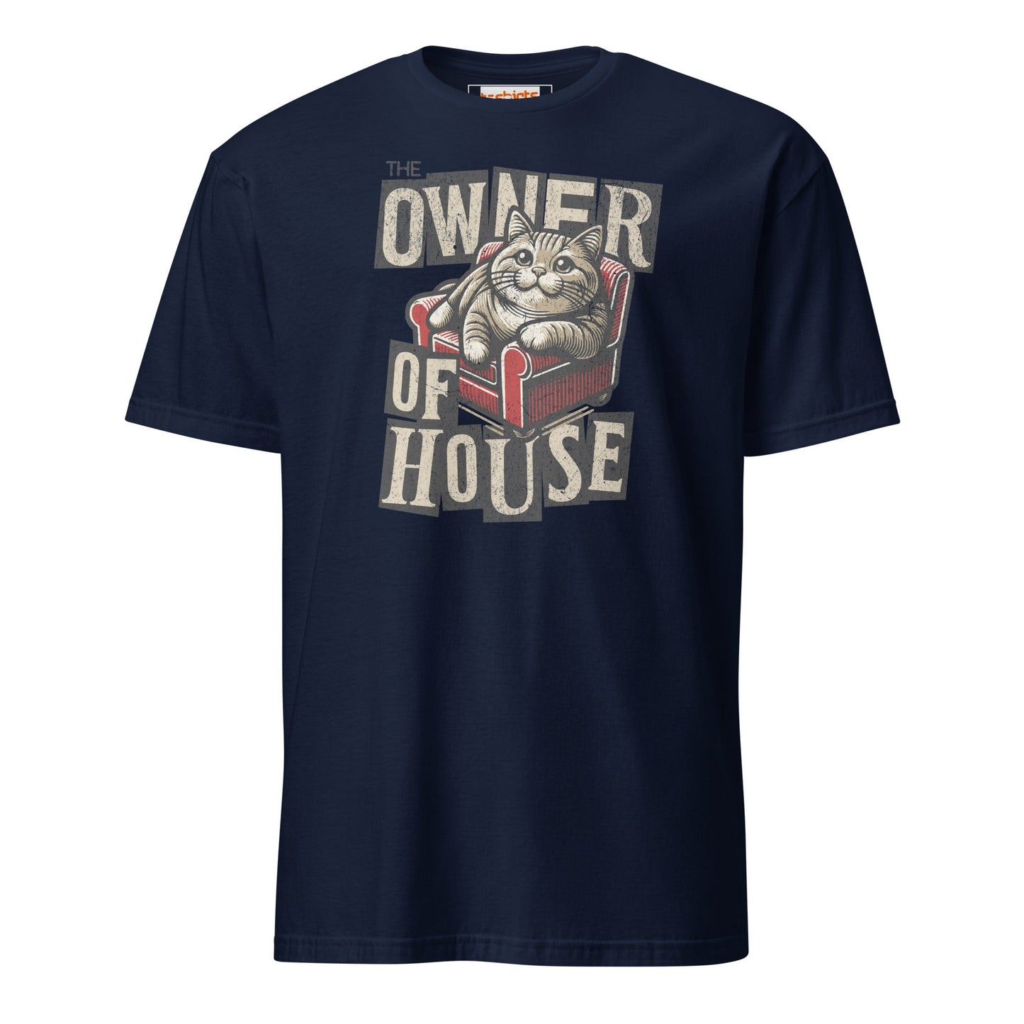 House Owner T-Shirt | Funny Slogan Cat T-Shirt - Navy - T-Shirts Online