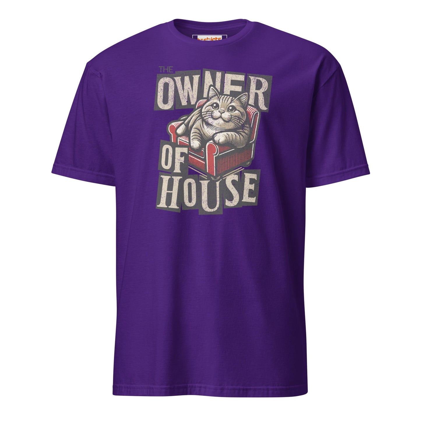 House Owner T-Shirt | Funny Slogan Cat T-Shirt - Purple - T-Shirts Online