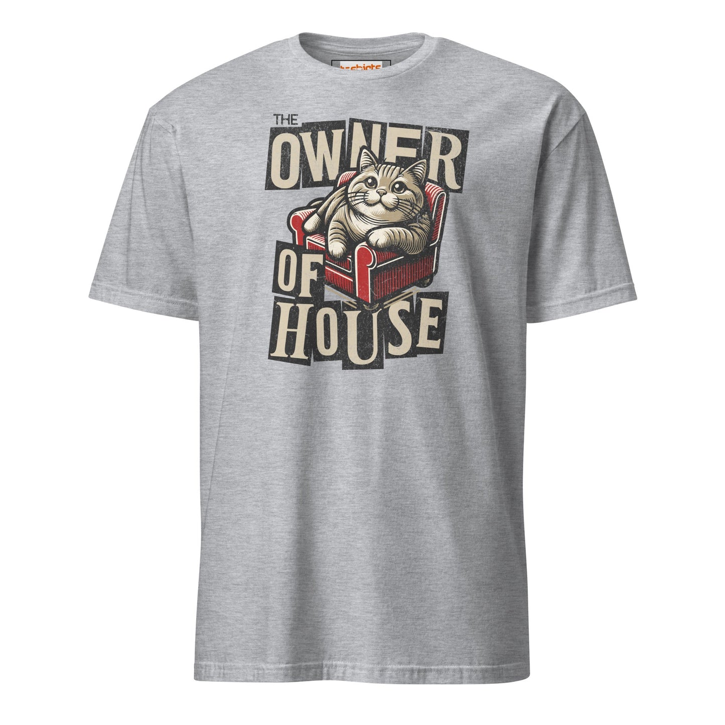 House Owner T-Shirt | Funny Slogan Cat T-Shirt - Sport Grey - T-Shirts Online